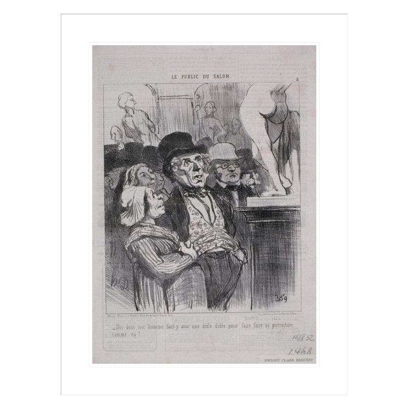 Le public du salon: Dis donc not'homme faut-y ... par Honoré Daumier, H 29,5 po x l 22,68 po