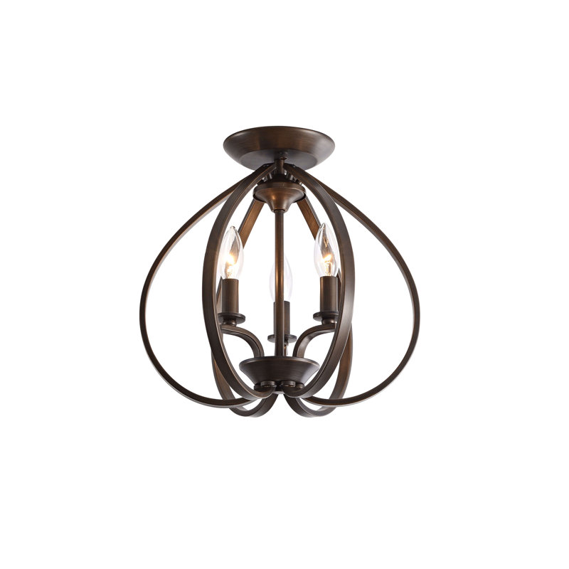 Lustre encastré contemporain 3 lumières Mabel - Bronze