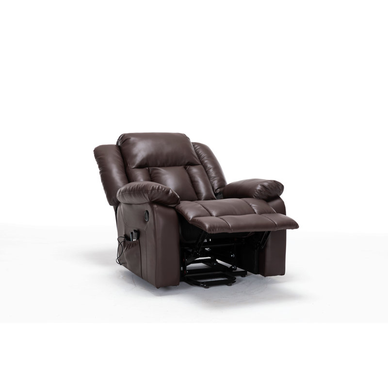 Fauteuil inclinable électrique en cuir Jesseca, Similicuir brun foncé