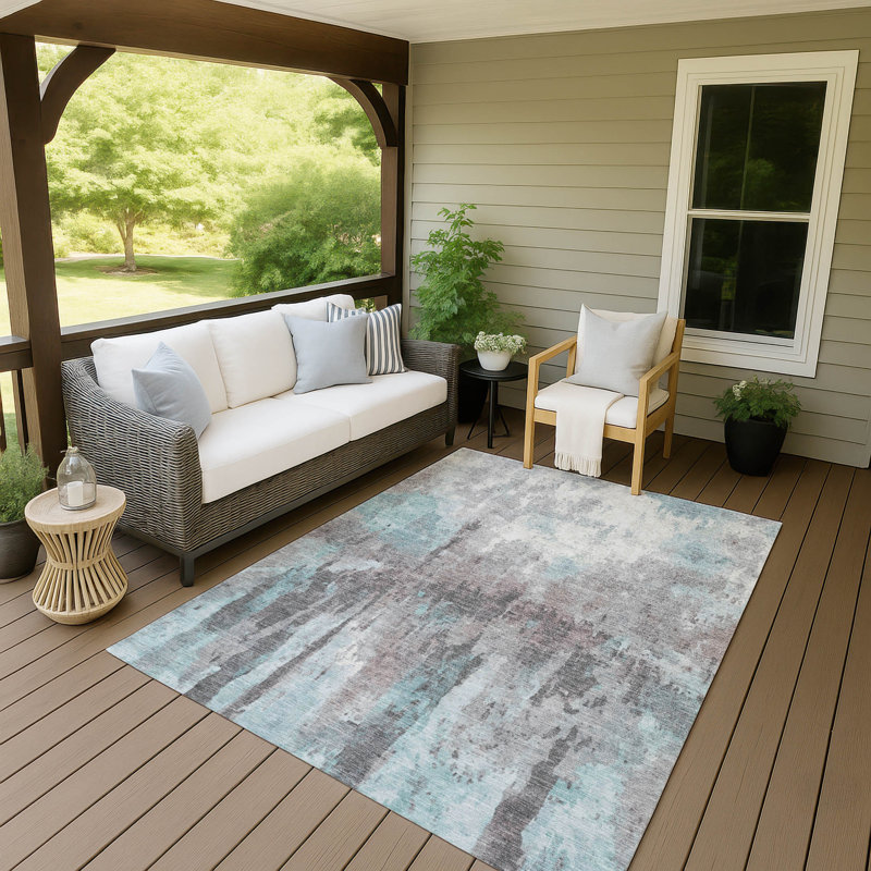 Machine Washable Indoor/Outdoor Pablo ACN2284 Abstract Rug, Rectangle 2'6" x 3'10"