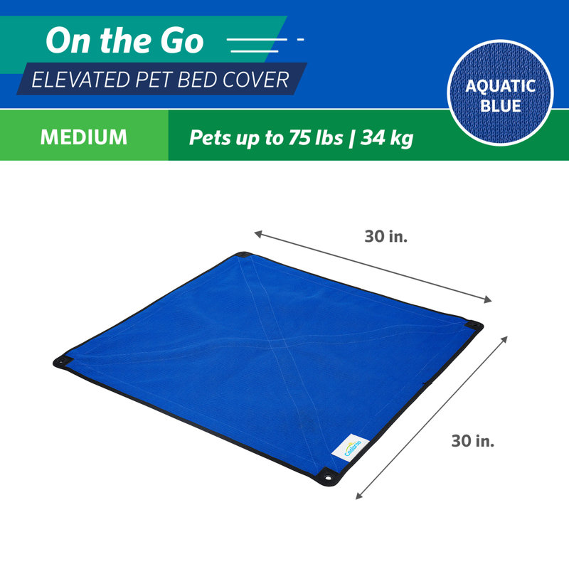 Outdoor Pet Bed Cover, Blue, Medium (30" H x 30" W x 1.2" D)