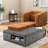 Multifunctional Chenille Convertible Sofas, Orange Accent For Home