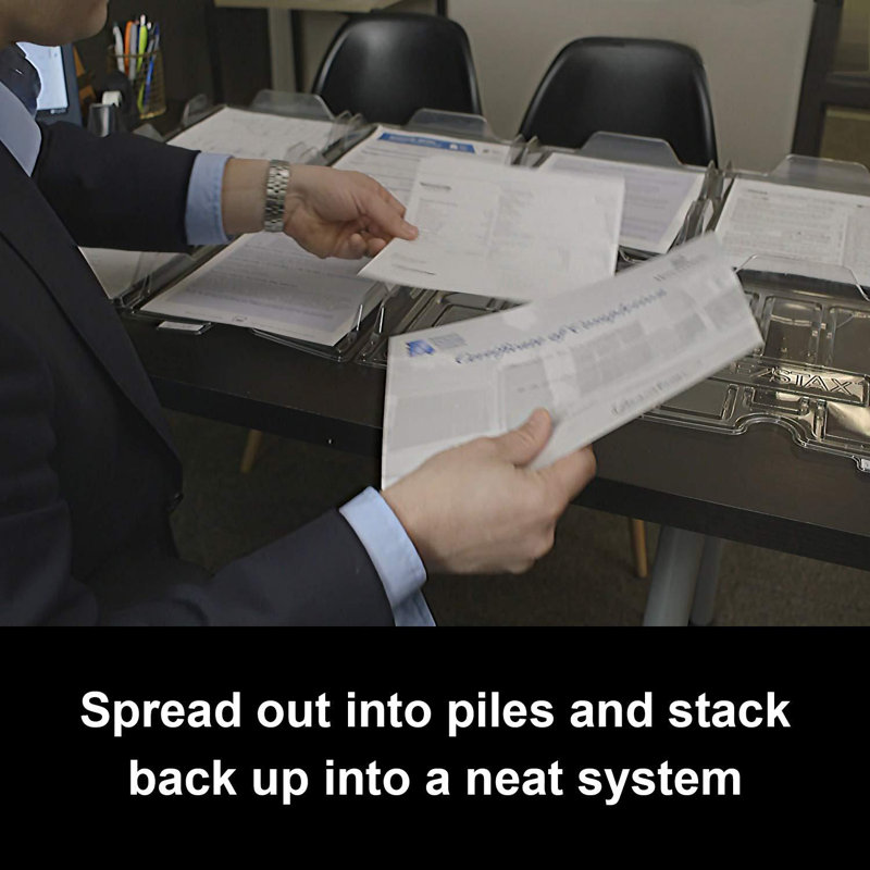 File Organizers - Letter Size, Stackable Trays For Desk - For Office Files, Mail, Documents - 12 Pack, Clear