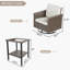 Ensemble de meubles d'extérieur en rotin, 2 chaises pivotantes avec coussins résistants aux intempéries et 1 table basse pour balcon de jardin-564333346