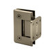 3D755F95D05D42E39C5CC4DC11FA2AE Plaque arrière à charnière murale à fixation complète de la série Preston Junior, matériau en laiton, pour verre de 1/4 po, fermeture positive à 5 degrés, finition nickel brossé