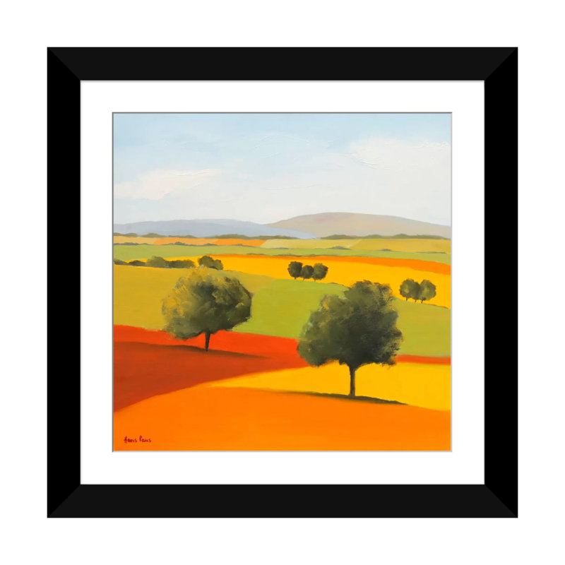« red tree », impression sur toile, H 16 po x l 16 po x P 1 po, Papier avec cadre noir, Blanc
