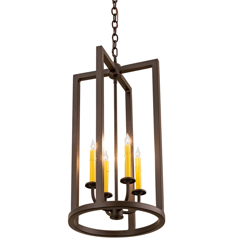 Luminaire suspendu rectangulaire à 4 lumières de style bougie