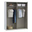 Modern Wardrobe with 2 Sliding Doors, Engineered Wood, White-1697367254-1693722088