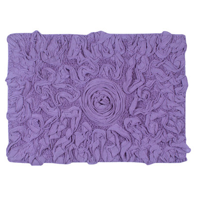 Schoenberger Floral Design Cotton Bath Rug