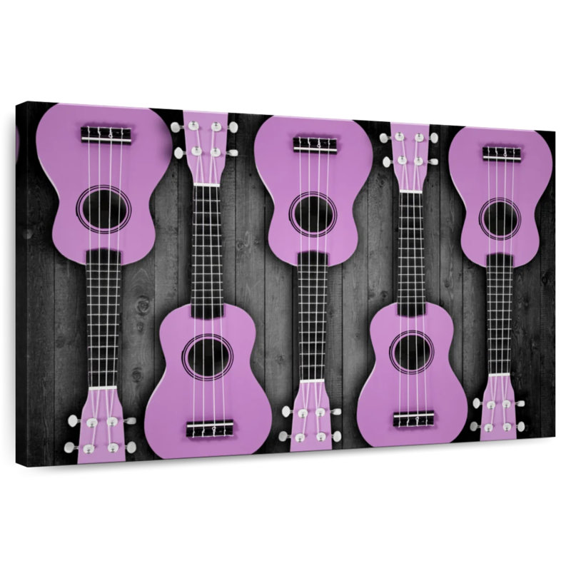 Abarca Purple Acoustic Guitars, 16" H x 24" W