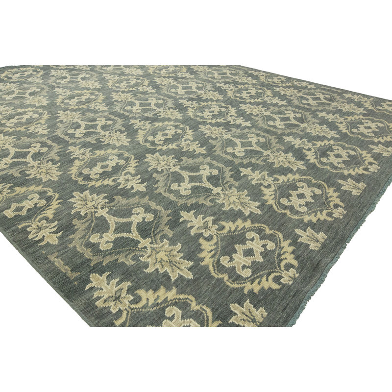 Kunkle Damask Area Rug in Gray, Rectangle 6' x 9'
