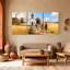 «Scenic & Cityscapes Church Path Golden Fields People Walking», ensemble de 3 impressions sur toile-137650697