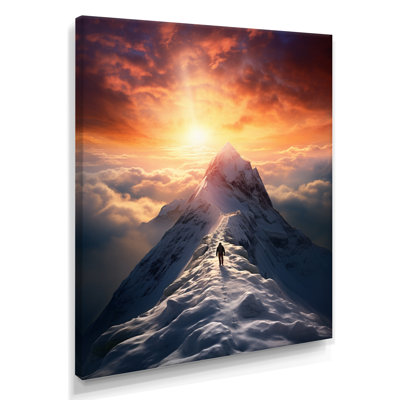 «Walk on Sunny Snow Mountain To The Sunset - Winter Mountains Wall Art Living Room»