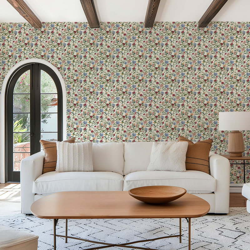 Papier peint botanique Painted Flower Patch - Morning Bloom