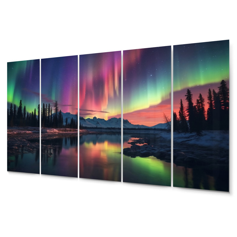 Ensemble de 5 décorations murales Yukon Dream Aurora I