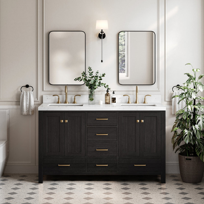 Cambridge 60'' W Bathroom Vanity Base, White