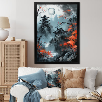 " Moonset And Japonese Maple Tree V "