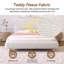 Lit contemporain tapissier à profil bas avec tissu en molleton Teddy et pieds ronds massifs Conception élégante en forme de courbe pour la chambre à coucher, grand lit