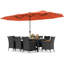 Ensemble de salle à manger 11 pièces avec parasol double face 15 pi (base incluse) orange-1409765729-1409765730
