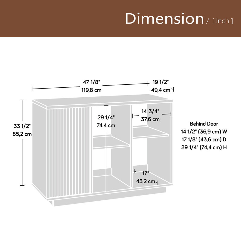 Armoire de rangement décorative avec tablettes réglables