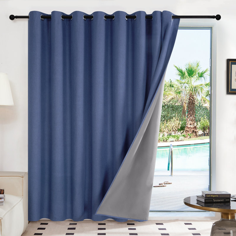 Marcarthur Blackout Curtain Single Panel, 100" W x 95" L, Blue