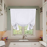 Curtain Thermal Insulated Tie Up Window Shade Light Blocking Curtains for Bathroom, Rod Pocket Single Panel