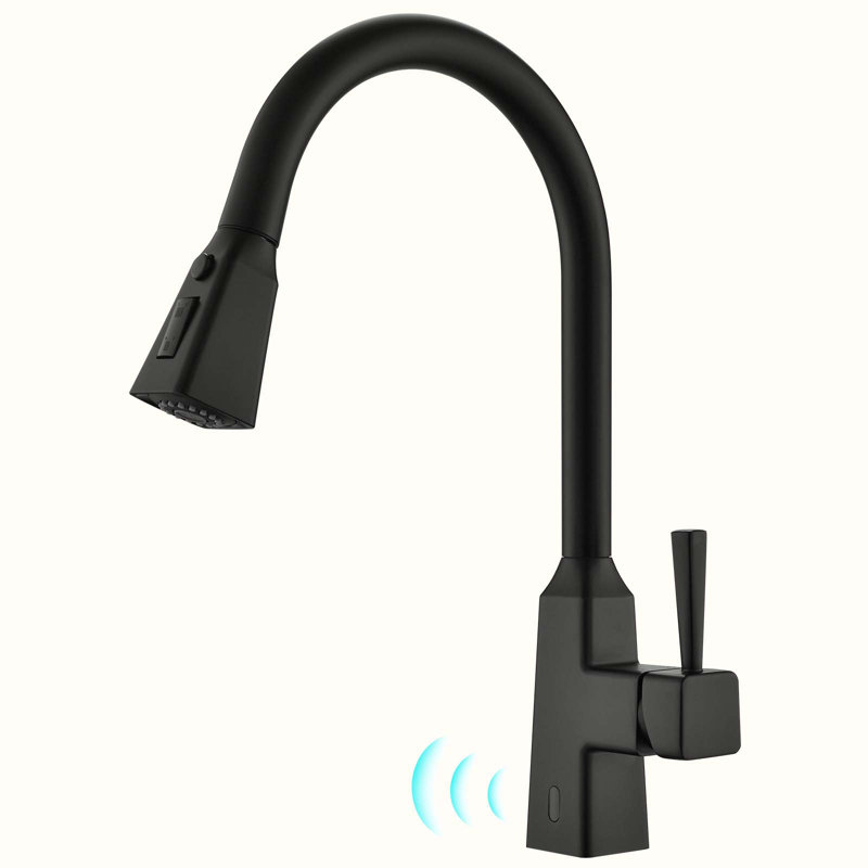 HOOSENG Pull Down Touchless Kitchen Faucet, Matte Black