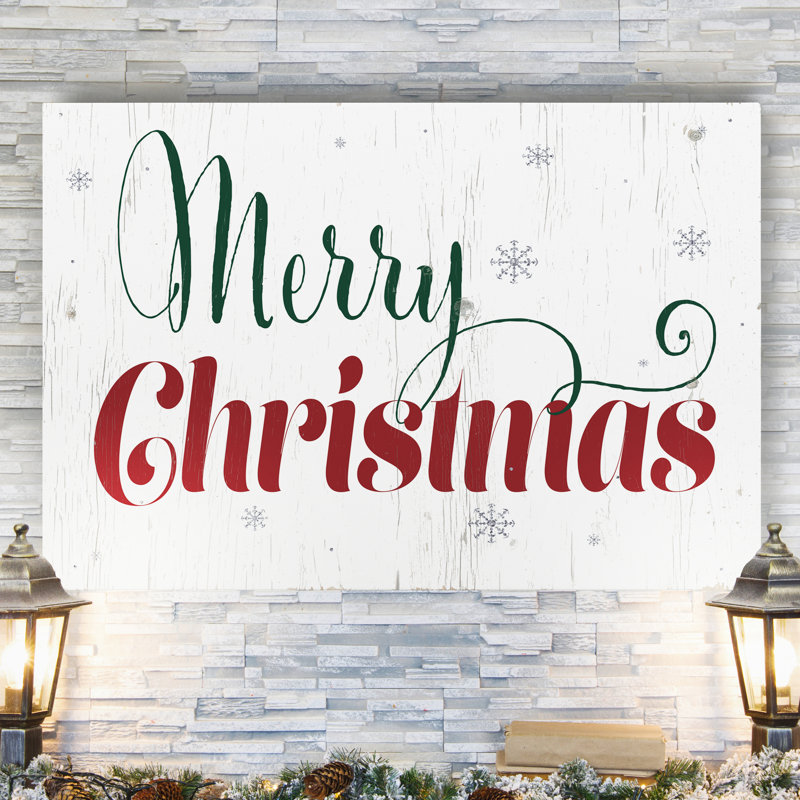 « merry christmas »-impression d’art textuel sur toile, H 27 po x l 18 po x P 1 po
