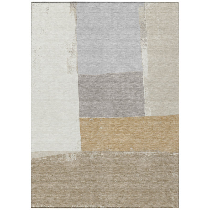 Machine Washable Indoor/Outdoor Chantille ACN2511 Modern Rug, Rectangle 10' x 14', Beige
