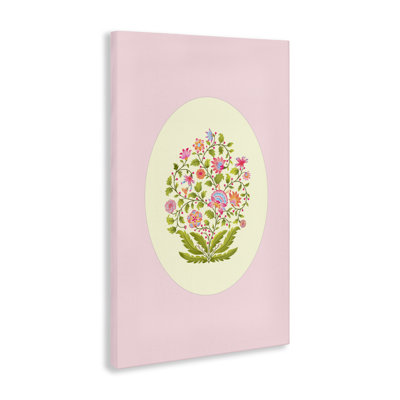 Ensemble de fleurs rondes sur toile rose, design par Pooja Dave