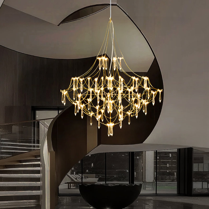 Lustre en cristal 66 lumières DEL, Or