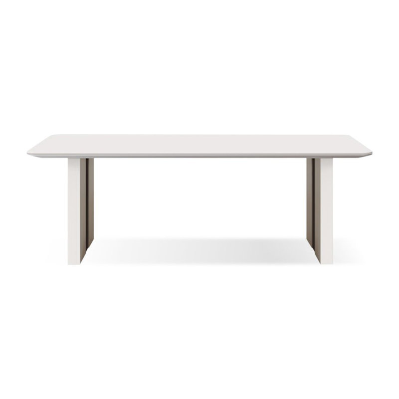 Light Beige Rectangular Sintered Stone Tabletop Dining Table, 29.53"H x 62.99"L x 31.5"W