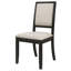 Élégantes chaises d'appoint rembourrées (ensemble de 2) avec coussins en chenille crème et finition noire patinée pour le confort et le style