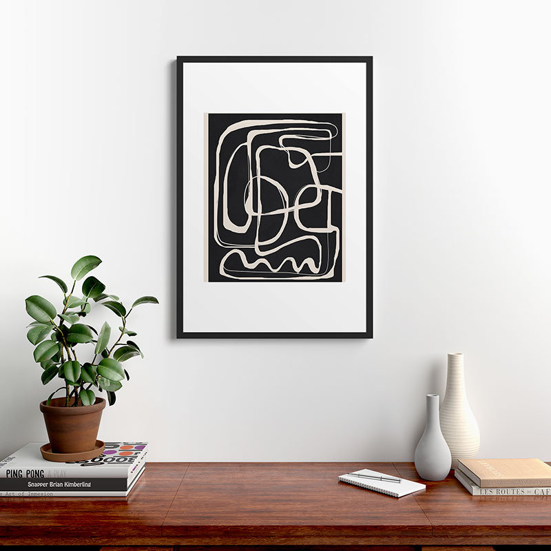 Impression sur toile encadrée sur papier par Nadja, Cadre noir, H 36 po x l 24 po