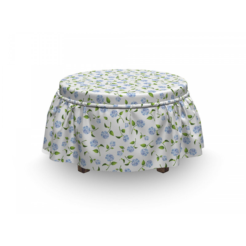 Housse pour repose-pieds hortensia