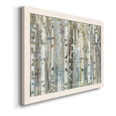 Birch Wood Meadow - Toile encadrée de qualité supérieure - prête à être accrochée