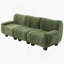 Canapé moderne en chenille 3 places avec accoudoirs courbés pour des espaces de vie compacts et élégants, vert-1739785790