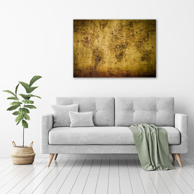 Old Map Of The World - Wrapped Canvas Print