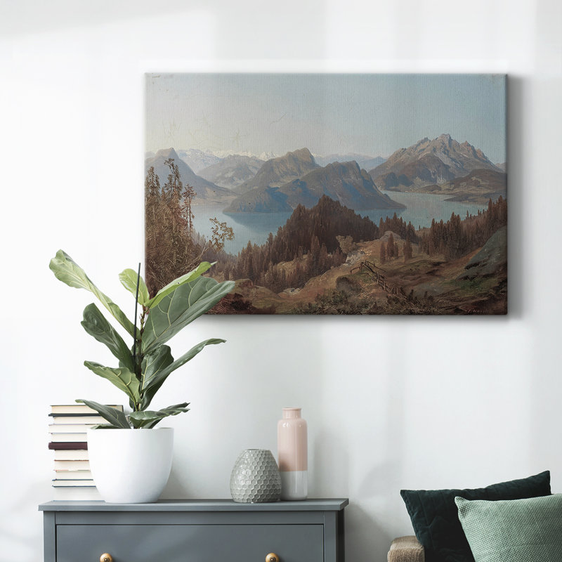 Paysage rétro-Dxx - reproduction sur toile tendue, H 25 po x l 37 po