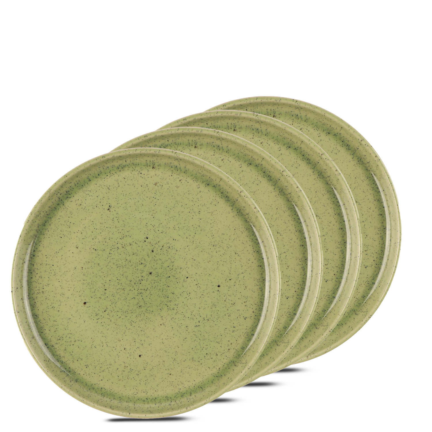 Benagil Commercial Dishwasher Safe 8'' Stoneware Salad Or Dessert Plate , Set of 4, Green