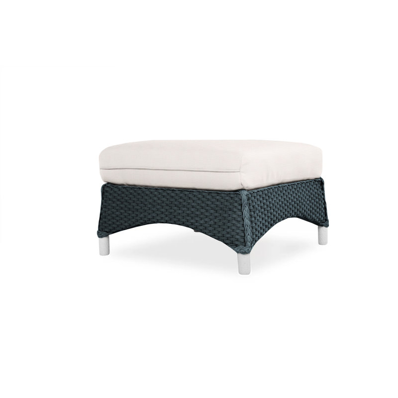 Mandalay Outdoor Ottoman, Sailcloth Salt, Pewter