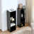 8-Tier Media Tower Rack, CD DVD Slim Storage Cabinet With Adjustable Shelves, Tall Narrow Bookcase Display Bookshelf For Home Office,Multi-Functional Double-Decker Bookcase-1566828451