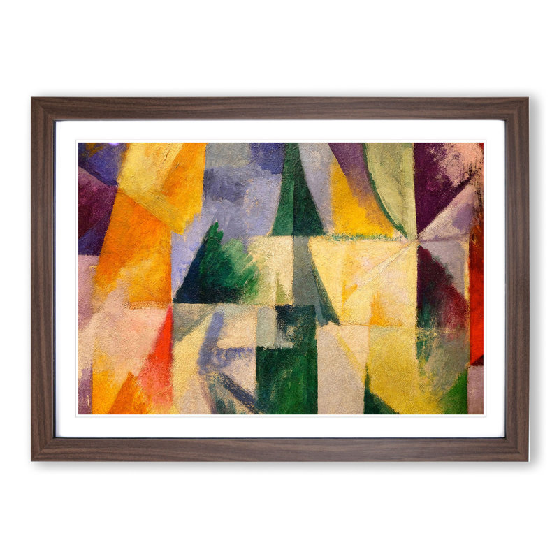 Composition Vol.2 by Robert Delaunay - Picture Frame Painting, Walnut Framed, 27cm H x 36cm W x 2cm D