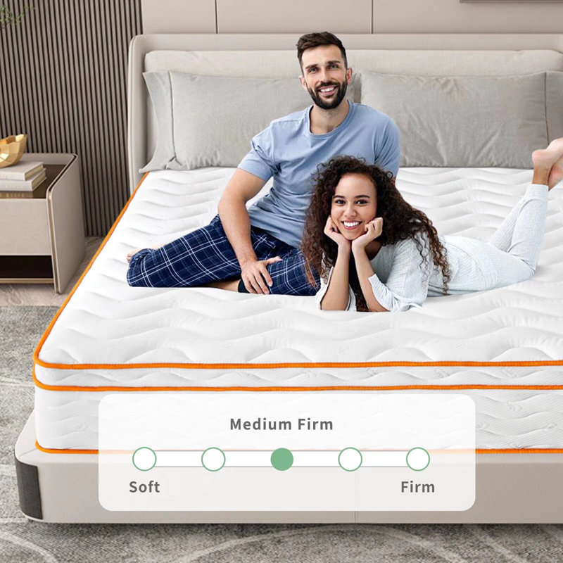 Matelas hybride moyen en mousse viscoélastique imprégnée de gel dans une boîte, 10", Grand lit