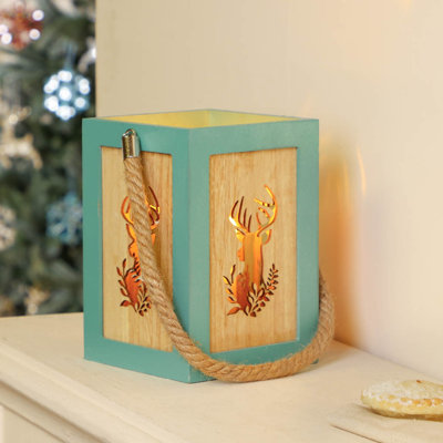 Wood Tabletop Lantern