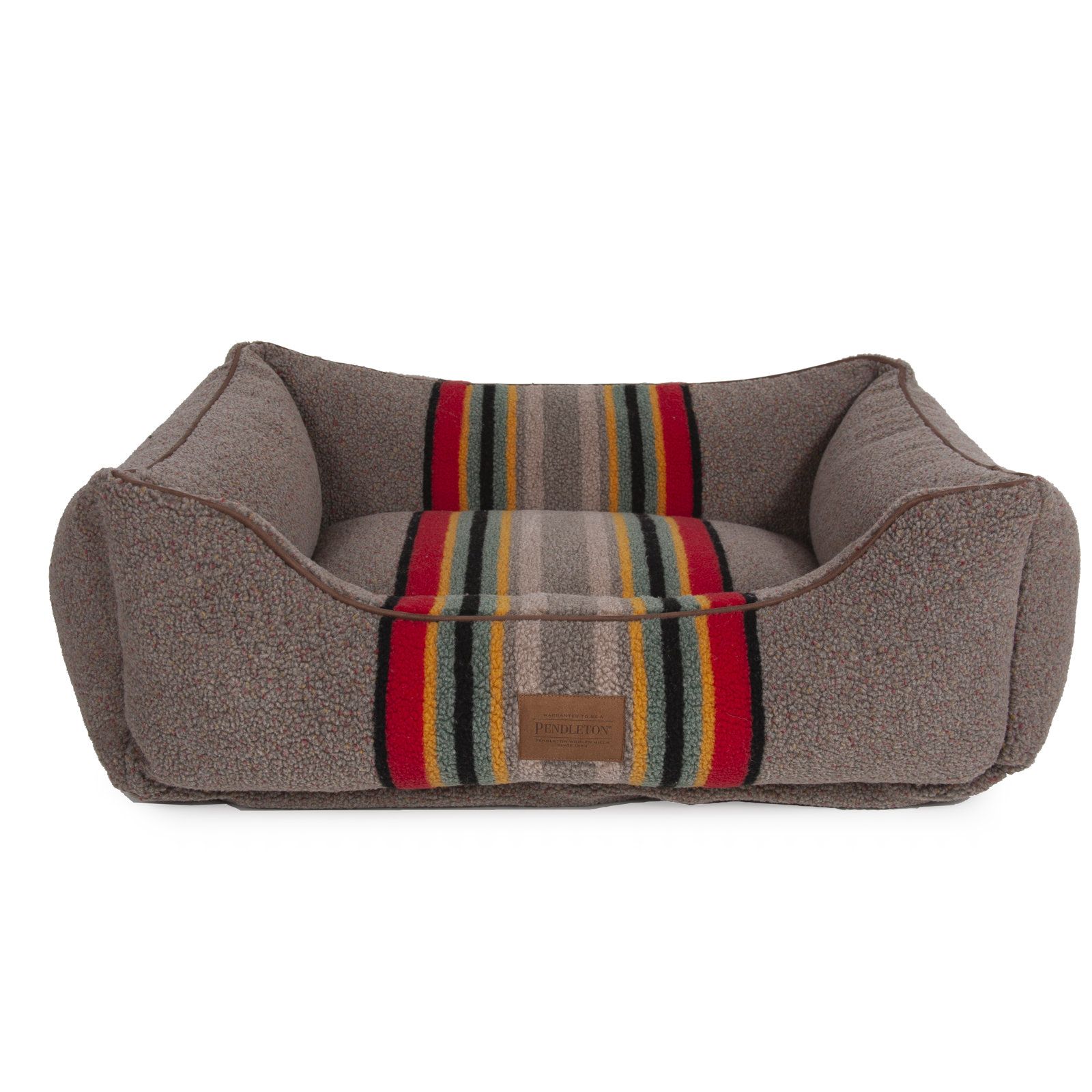 Yakima Striped Pet Bed, Umber Striped Sherpa, Large (36" W x 27" D x 10" H)