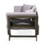 Lit de jour extensible en bois avec panneaux de lattes, ceintures de cerclage et coussins gris d'eau, l 65,50 - 82,00 po x P 29,71 po x H 27,00 po-2009665049-2009665250