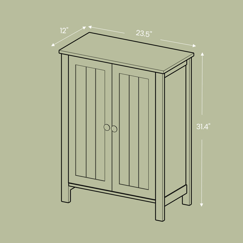 Laken 31.4" H Freestanding Storage Cabinet,With Adjustable Shelves, Gray