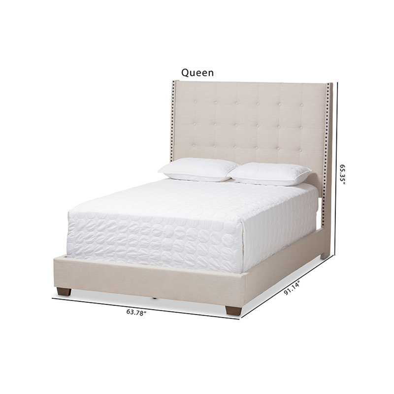 Lit tapissier standard Addington, Grand, Beige clair