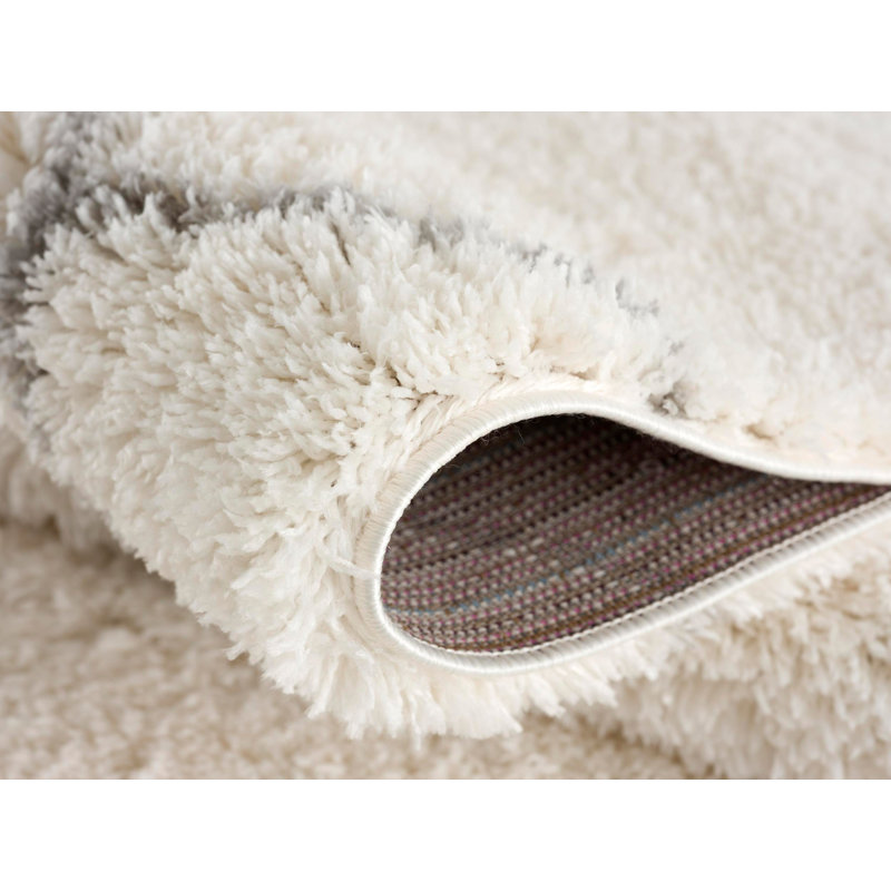 Rug Branch Linea  3' x 5' (2'8" x 4'11") White/Grey Trellis Indoor Doormat Rug, Comtemporary, High Pile, Stain-Resistant Entry Carpet - Front Door, Mudroom, Hallway and Kitchen